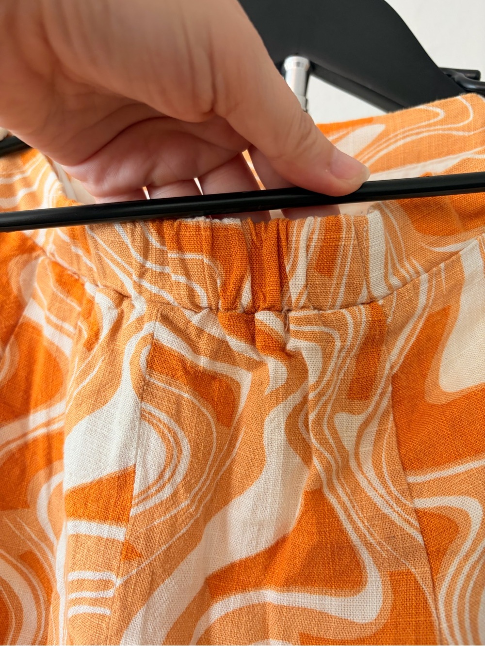 Funky Orange Swirl Linen-Blend Midi Skirt - Picture 4 of 6